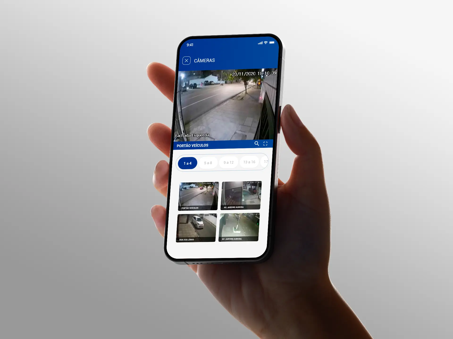 Aplicativo Servicom aberto em um iPhone